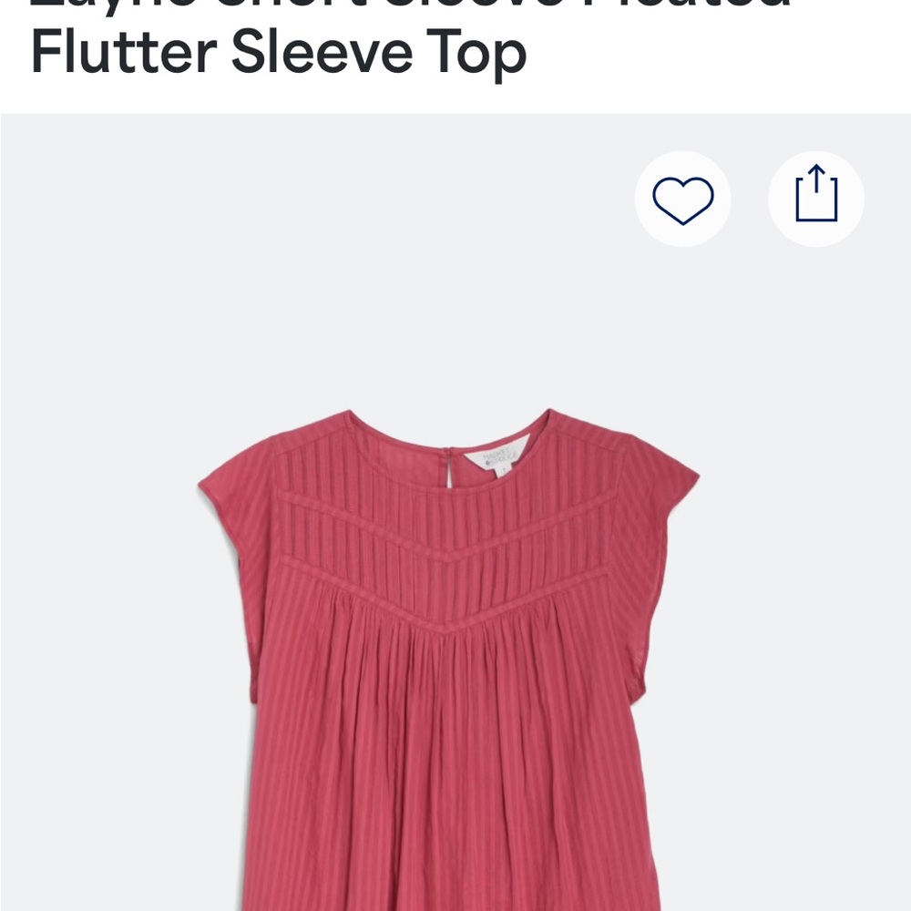 Women's Pink Flutter Sleeve Top